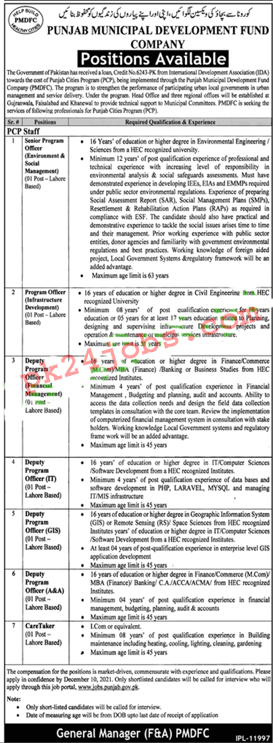 PMDFC Jobs 2022 – Today Jobs 2022