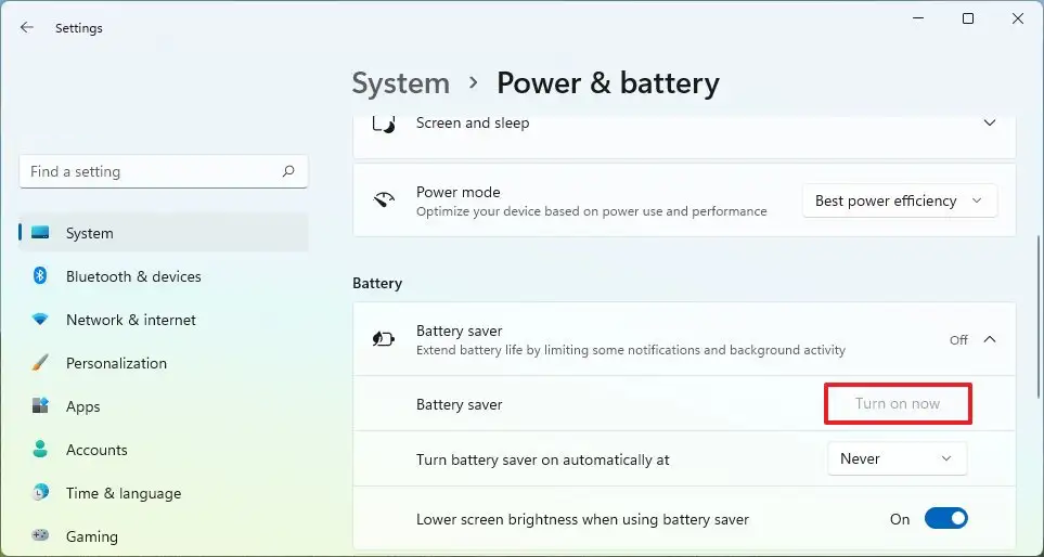 Windows 11'de pil tasarrufu nasıl etkinleştirilir