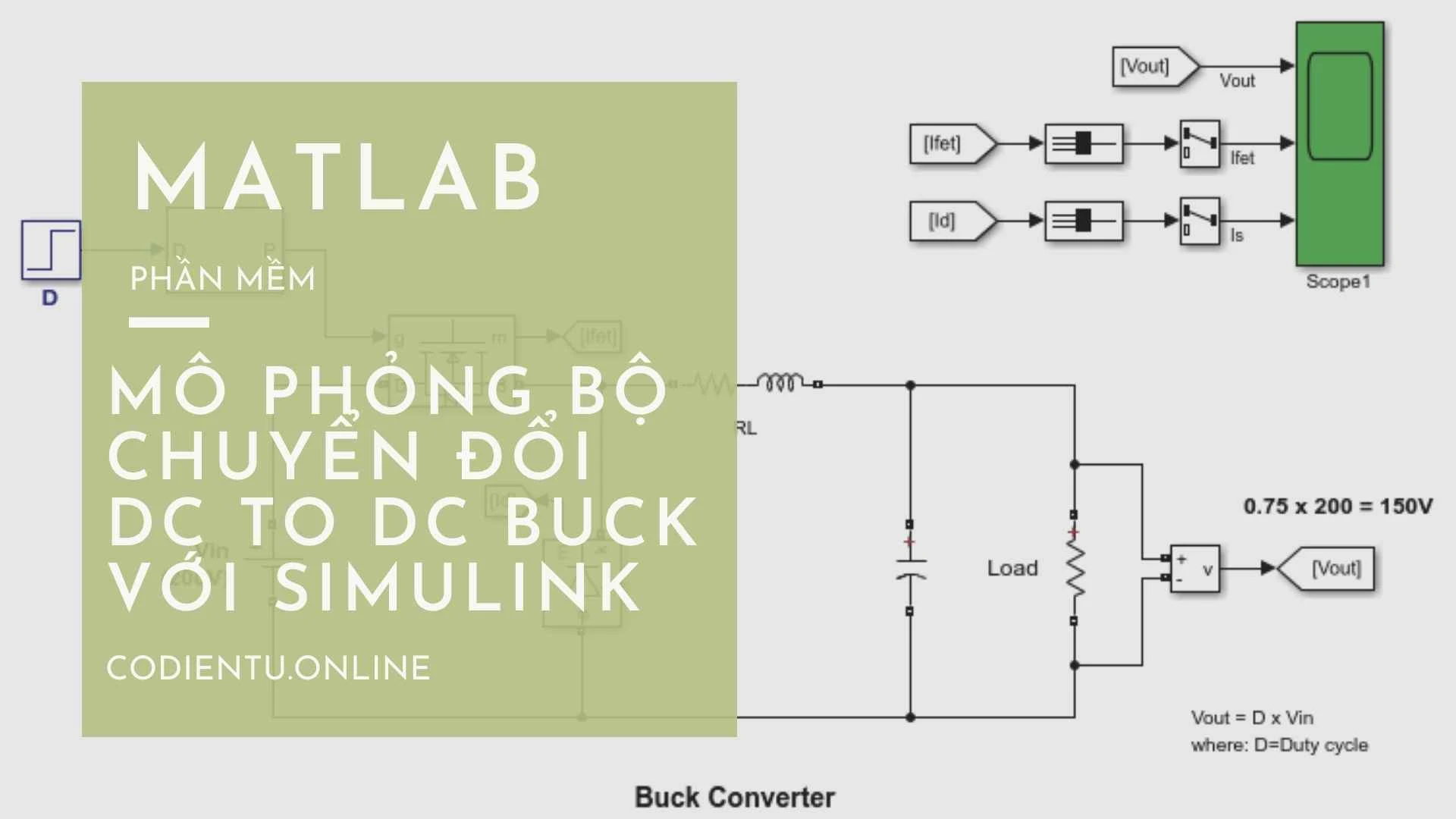 Mô phỏng bộ chuyển đổi DC sang DC Buck với Simulink