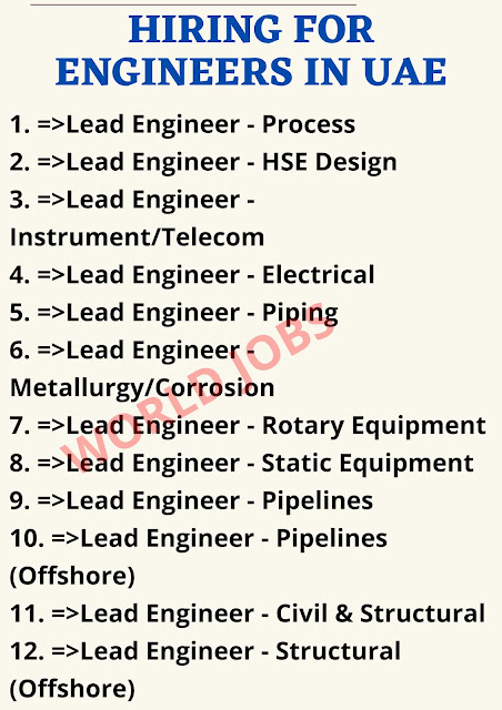 HIRING FOR ENGINEERS IN UAE