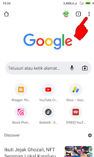 Tampilan awal google chrome