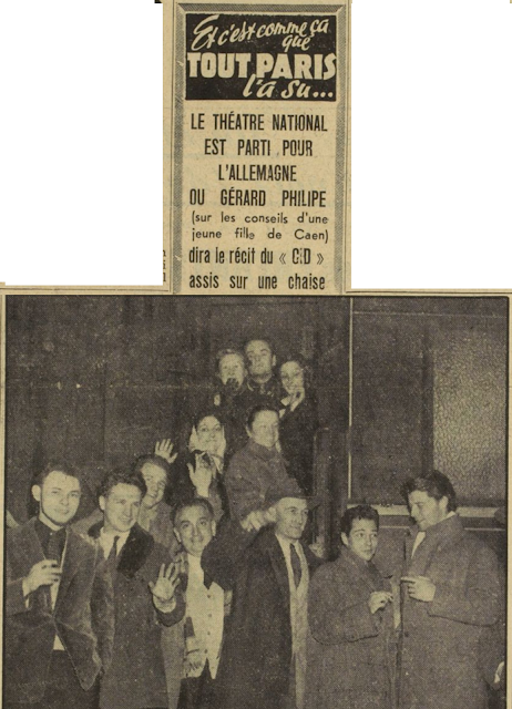 tournée du TNP avec Gérard Philipe article de "Ce soir" du 28 décembre 1951