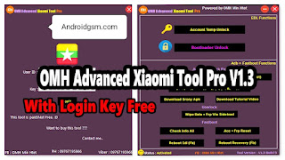 OMH Advanced Xiaomi Tool Pro V1.3 Unlock Tool New Update 2022 without Free Password
