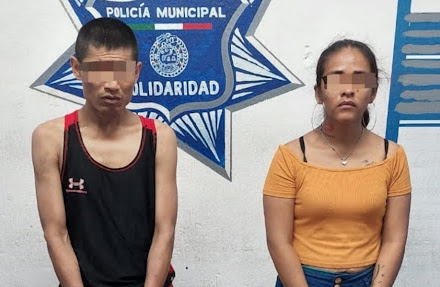 Detienen en Playa del Carmen a pareja con cerca de 180 dosis de drogas