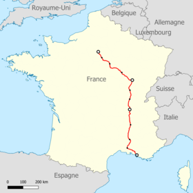 Ligne de Paris-Lyon à Marseille-Saint-Charles via Dijon et Lyon-Perrache