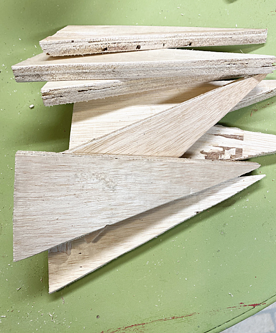 scrap wood triangles