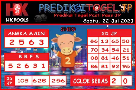 Prediksi Togel Hongkong JP Sabtu 22 Juli 2023