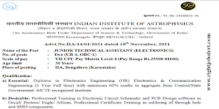 Electronics and Communication Engineering Jobs IIAP Bangalore