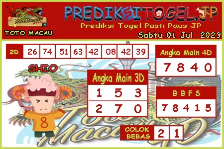 Prediksi Toto Macau JP Sabtu 01 Juli 2023