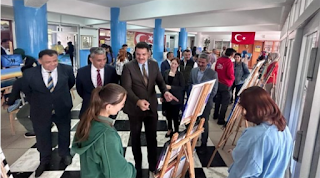 Bozkır Anadolu Lisesi Resim sergisi açıldı.