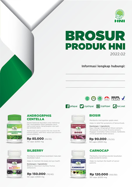 Brosur Terbaru Herbal HNI HPAI 2022 Marketing Tool Agen HNI HPAI