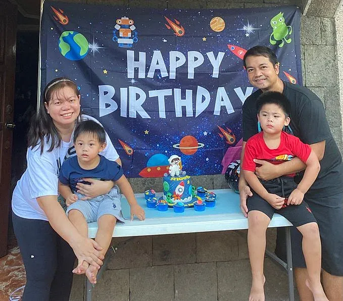 Our family picture during Miguel's 4th birthday celebration