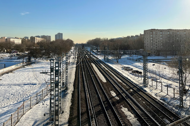 вид с Донбасской эстакады, пути Павелецкого направления Московской железной дороги