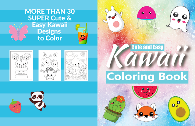 Cute and Easy Kawaii Coloring Book: 38 Fun   and Relaxing Kawaii Coloring Pages For Kids &   Adults (Matrix Kdp Coloring Books)