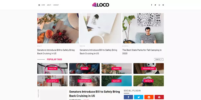 Loco Blogger Template is a professional Blogger Template designed to help beginners create beautiful blogs.