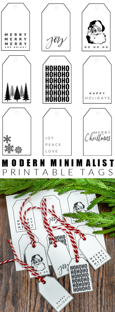 Free modern Christmas gift tags