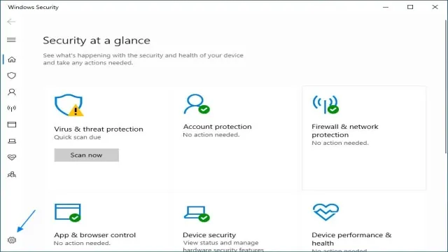 paramètres Windows Security