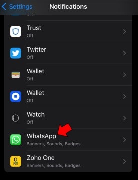 عدم عرض إشعارات WhatsApp