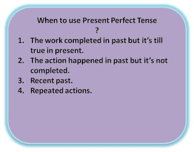 When to use present perfect tense?