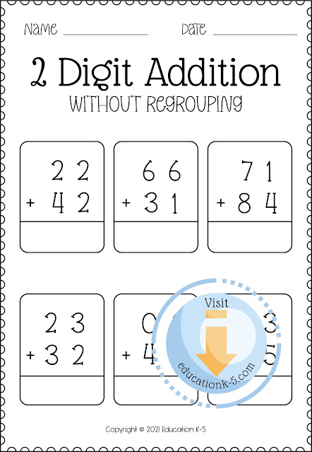 2 digit addition without regrouping