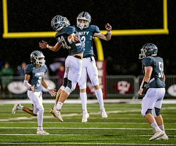 Tyler Hensch and Austin Langendorf celebrate