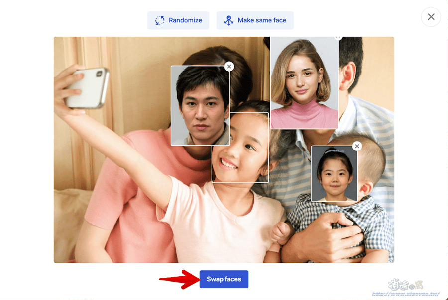 AI Face Swap 線上照片換臉，使用 AI 更換五官維持原本表情