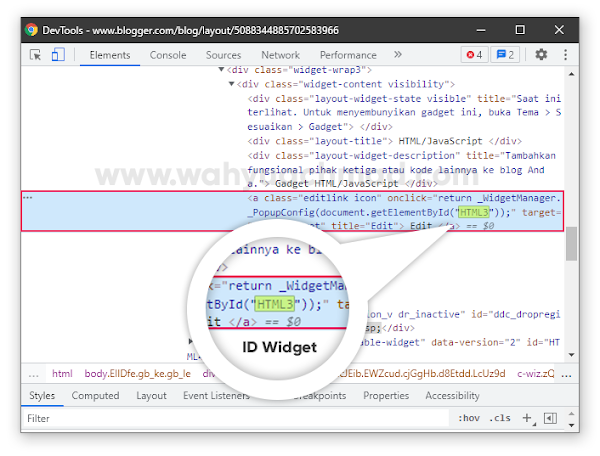 Cara Menemukan ID Widget di Blogger - Gambar 2