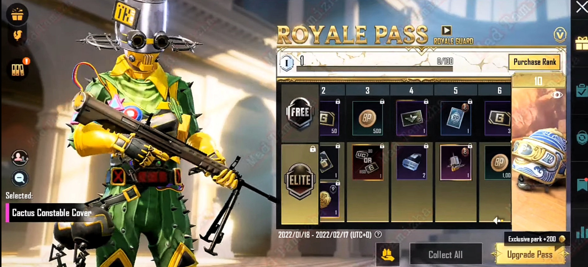 BGMI/PUBG Mobile Royale Pass Season C2S5 M8 1 to 50 RP leaked rewards and release date