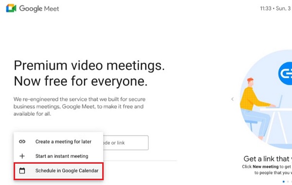 عقد اجتماع على Google Meet