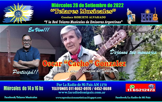 OSCAR "CACHO" GONZALEZ en Telares Musicales!!