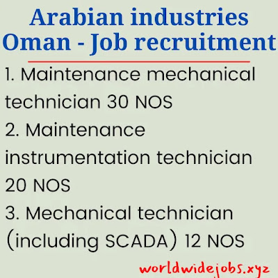 Arabian industries Oman - Job recruitment