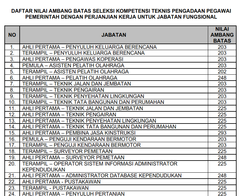 Ambang Batas Nilai (Passing Grade) PPPK Teknis 2022 - Sholah.Net | Tips