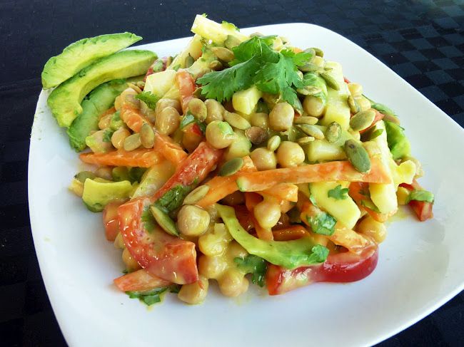 Chickpea Salad with Mexican Mango Dressing