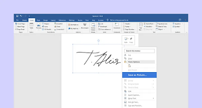 signature in word