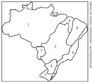 Mapa do Brasil, mostrado os biomas e as regiões onde ficam localizados. Palavras-chave: questoes-sobre-biomas-brasileiros
