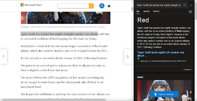 Search bar on ms edge