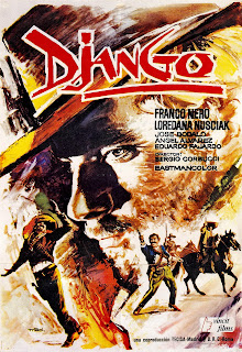 DJANGO. Cartel: 70 x 100 cms. España. Autor: Macario Gómez "Mac". DJANGO. Django. 1966. Italia, España. Dirección: Sergio Corbucci. Reparto: Franco Nero, Loredana Nusciak, José Bódalo, Ángel Álvarez, Gino Pernice, Simón Arriaga, Giovanni Ivan Scratuglia, Remo De Angelis, Rafael Albaicín, José Canalejas, Eduardo Fajardo, Yvonne Sanson.