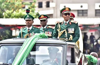 PHOTO: Buhari Storms Army Parade in Military Uniform 