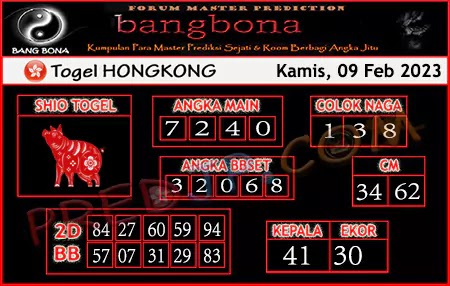 Prediksi HK Bang Bona Kamis 09 Februari 2023
