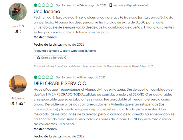 Reseñas Tripadvisor El Alamo