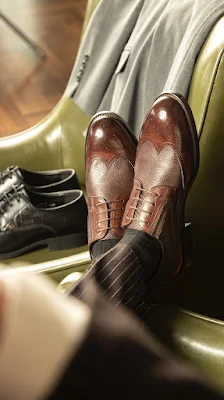 A Modern Man Wearing Brown Leather Shoes