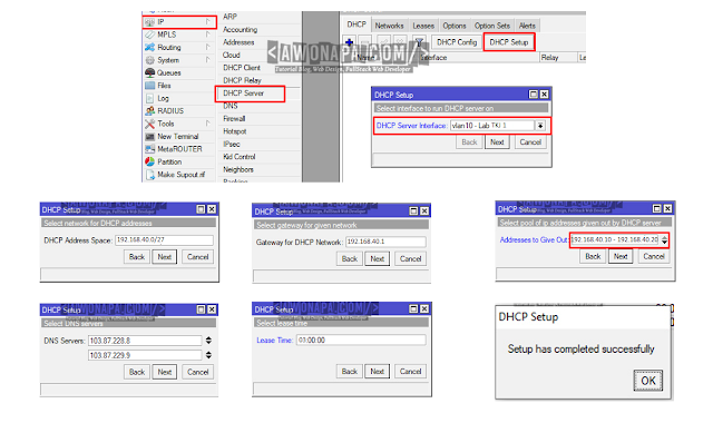 Konfigurasi IP DHCP Server VLAN 10 Lab TKJ 1