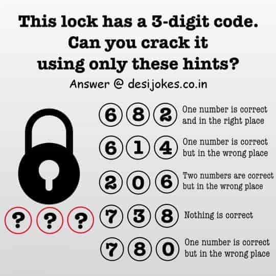 Can you crack the 3 digit code 6 8 2