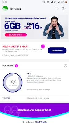 Berhasil Mengklaim Voucher Bonus 7.5 GB Live.On