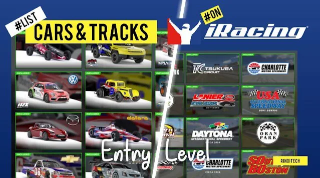 List of Free Cars and Tracks in iRacing for Beginners (Entry-level)