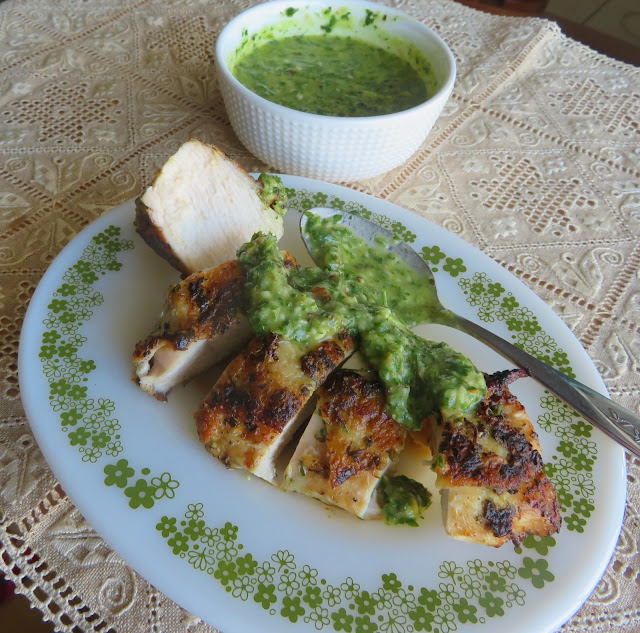 Grilled Chicken Breasts with Chimichurri Sauce