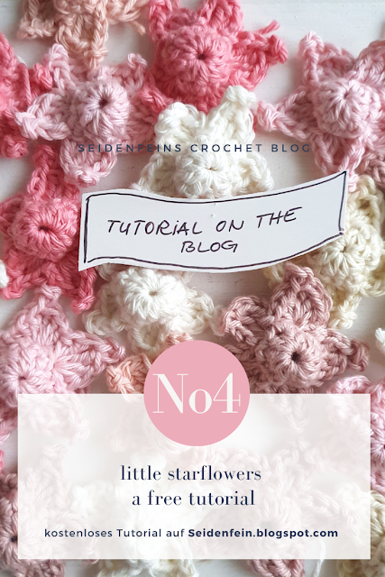 crochet little star flowers * Tutorial * kleine gehäkelte Sternblümchen