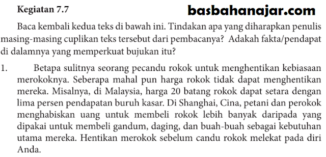 Kunci Jawaban Bahasa Indonesia Kelas 8 Halaman 193 Kegiatan 7.7