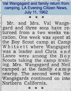 Val Wangsgard family went camping
