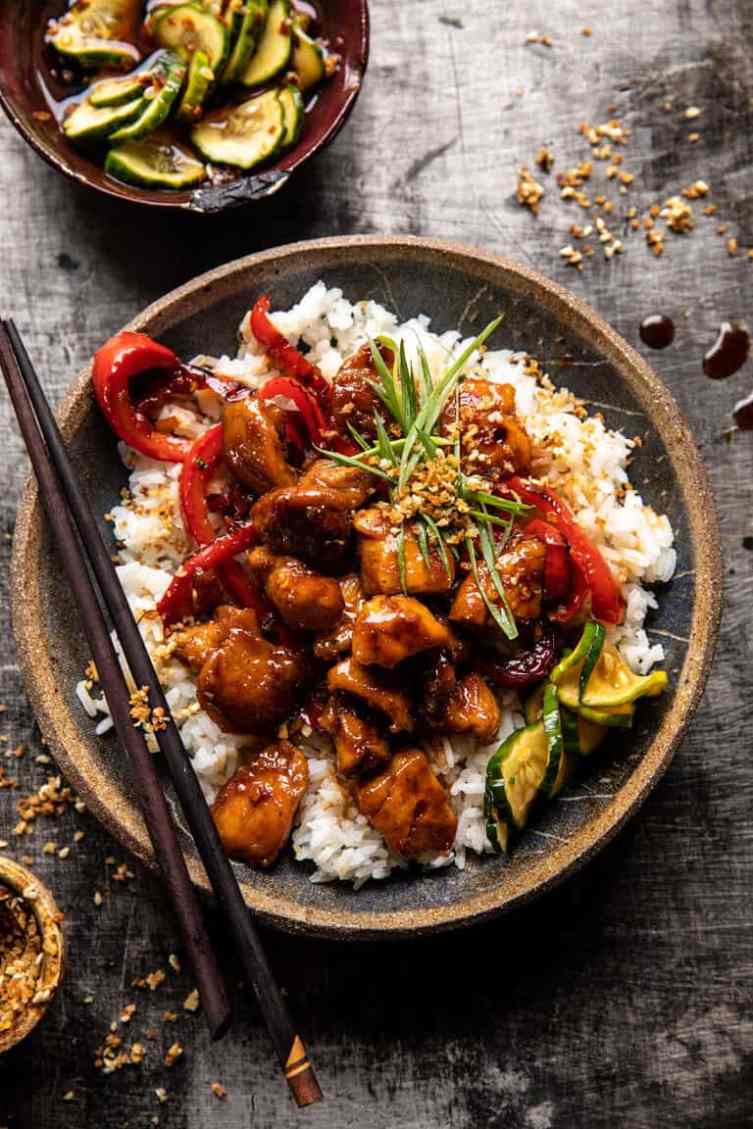 Easy Recipe for Biblically Clean Sesame Teriyaki Chicken with Ginger Rice - and other Biblically clean Chinese meal ideas | Land of Honey